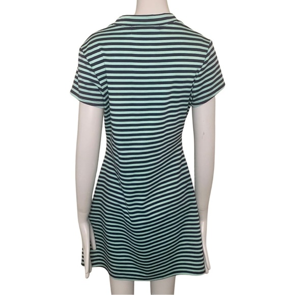 FREE PEOPLE Beach Striped Dress Navy Multi Knit Cover Up Short Sleeves Casual - Picture 8 of 14